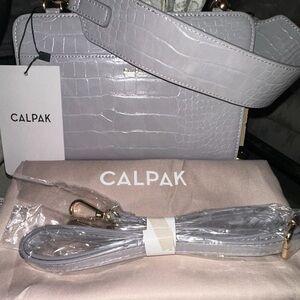 Calpak Light PurpleCroc-Embossed Crossbody Bag